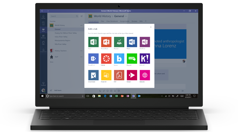 Microsoft - Teams Apps auf Notebook