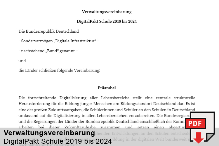 Verwaltungsvereinbarung DigitalPakt Schule 2019 bis 2024